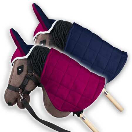 Zestaw Skippi - Hobby Horse Gniady - Derka fuksja i granat - Kantar szary