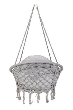 Huśtawka ogrodowa LUARO bocianie gniazdo z poduszką XXL szare 80cm 150kg