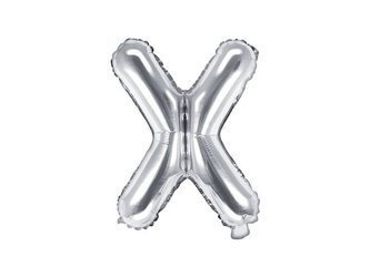 Balon foliowy Litera X 35cm, Srebrna