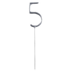 Zimne ognie srebrna cyfra 5, 17cm