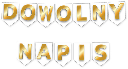 Personalizowany Baner Flagi DOWOLNY NAPIS, Złoty