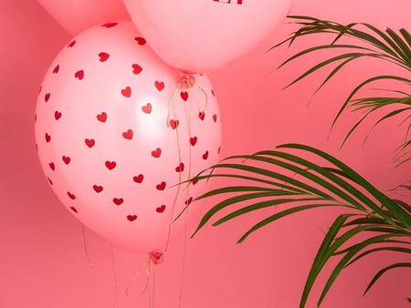 Balony lateksowe w Serca Pastelowy Róż, 30cm, 6 szt.