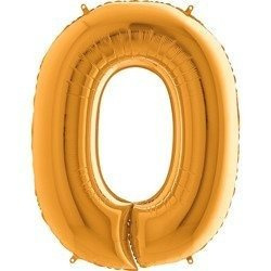 Balon foliowy Cyfra 0 Złota - 102 cm Grabo