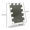 Lusterko do makijażu kosmetyczne podświetlane 12 LED Hollywood z 12 żarówkami USB 30 x 40 cm