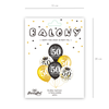 Zestaw balonów na 50 urodziny, czarno-złoty, 30cm, 6 szt.