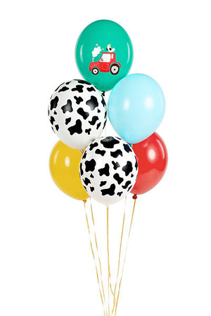 Balony lateksowe Farma, krowa łaty 30cm, 50 sztuk