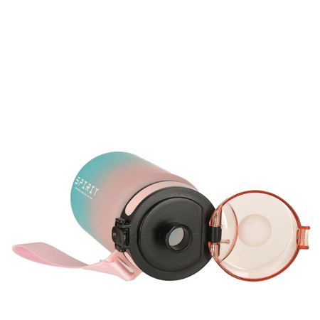 Butelka na wodę bidon z ustnikiem sportowy BPA FREE 600ml różowo-niebieski