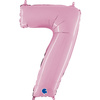 Balon Foliowy Cyfra 7 Różowa Pastel Pink, 66 cm Grabo