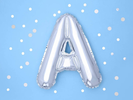 Balon foliowy Litera A, 35cm, Srebrna