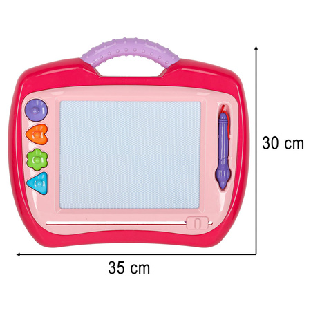 Tablica magnetyczna tablet do rysowania znikopis stempelki różowy XL