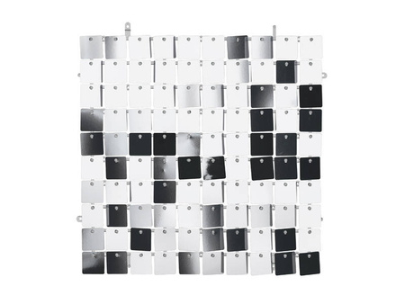Panel Cekinowy Srebrny, Kwadrat cekiny srebrne, 30x30cm
