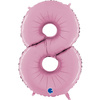 Balon Foliowy Cyfra 8 Różowa Pastel Pink, 66 cm Grabo