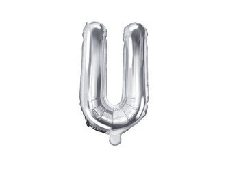 Balon foliowy Litera U 35cm, Srebrna