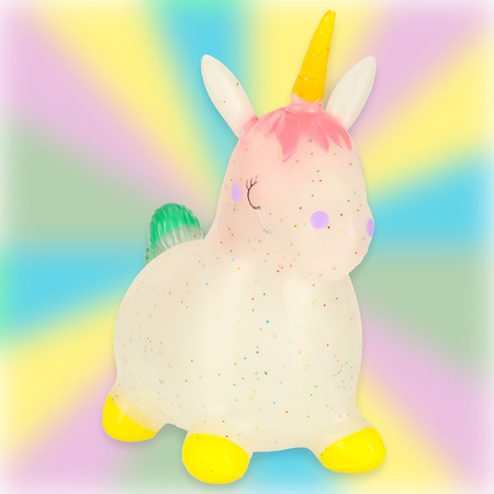 Skoczek dla dzieci do skakania z pompką gumowy jednorożec