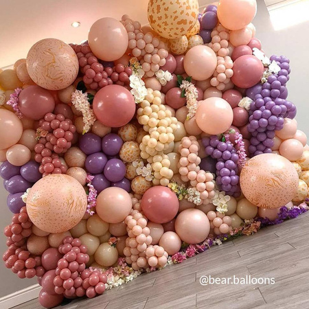 Balony lateksowe Kalisan Retro Rosewood, Brudny róż, 30cm, 100szt.