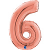 Balon foliowy Cyfra 6 Rose Gold - 66 cm Grabo