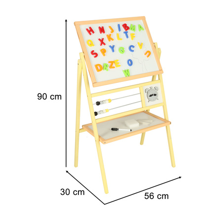 Tablica magnetyczna kredowa drewniana liczydło literki 30x56x90cm