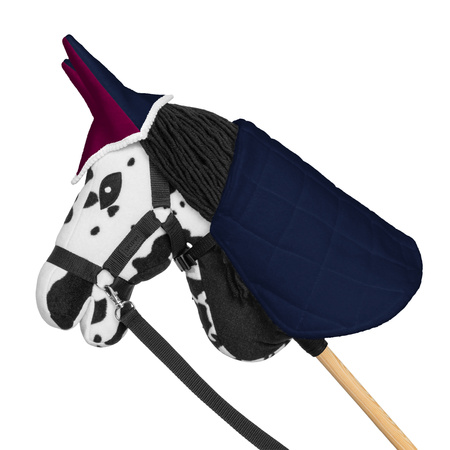Zestaw Skippi - Hobby Horse Karo - srokaty - Derka fuksja i granat