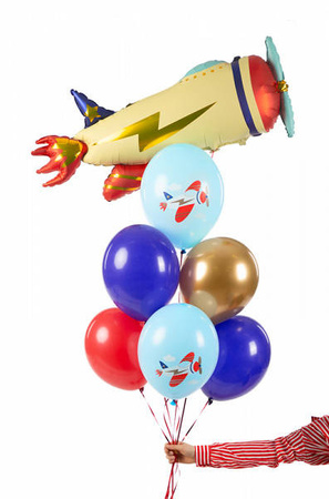 Balony lateksowe Samolot mix 30cm, 6 sztuk