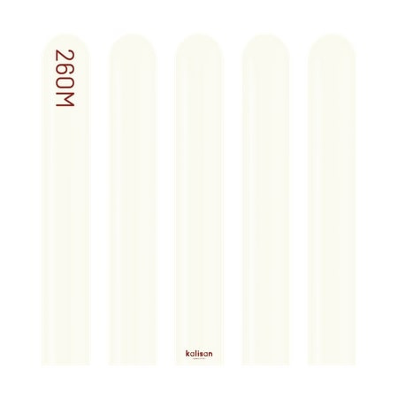 Balony do modelowania 260M, Retro White, 115cm, 100 szt.