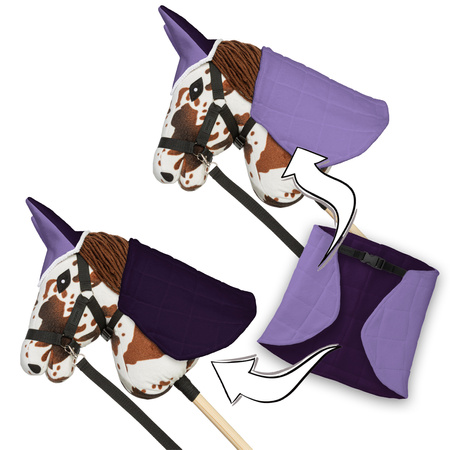 Zestaw Skippi - Hobby Horse Gniado - srokaty - Derka wrzos i śliwka