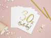 Serwetki '30th Birthday' na 30 urodziny, białe, 33x33cm (1 op. / 20 szt.)