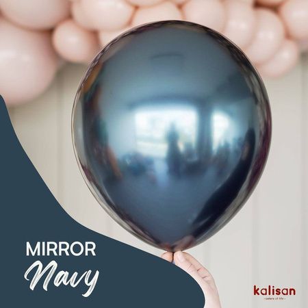 Balony lateksowe Mirror Navy, niebieski, 45 cm, 25 szt.