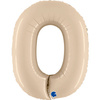 Balon Foliowy Cyfra 0, Satynowa Kremowa 102cm Grabo