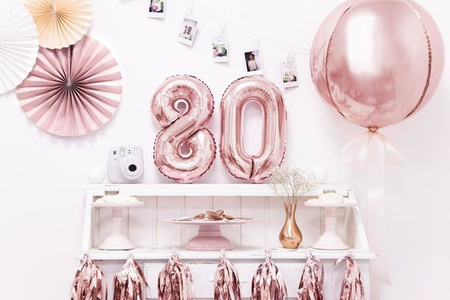 Balon foliowy Cyfra 8, 35cm, Rose Gold różowe złoto