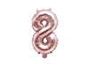 Balon foliowy Cyfra 8, 35cm, Rose Gold różowe złoto