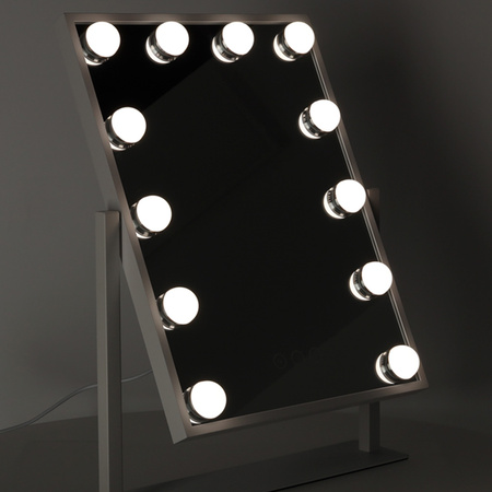 Lusterko do makijażu kosmetyczne podświetlane 12 LED Hollywood z 12 żarówkami USB 30 x 40 cm
