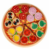 Pizza drewniany zestaw do zabawy na rzep  akcesoria łopatka nóż talerz nauka krojenia 20cm