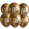 Balony urodzinowe złote "18", 30cm, 50 szt.