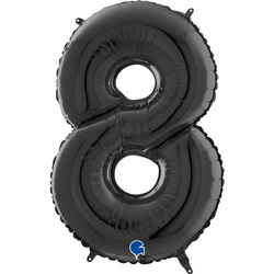 Balon Foliowy Cyfra 8 Czarny, 66 cm Grabo