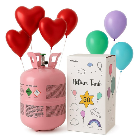 Butla z helem na 50 balonów, różowa