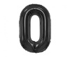 Balon foliowy, cyfra 0, czarne matowe, 85 cm