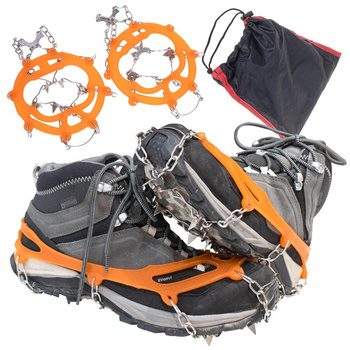 Raczki na buty antypoślizgowe turystyczne z kolcami łańcuchy pokrowiec roz. 38-45