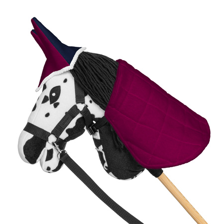 Zestaw Skippi - Hobby Horse Karo - srokaty - Derka fuksja i granat