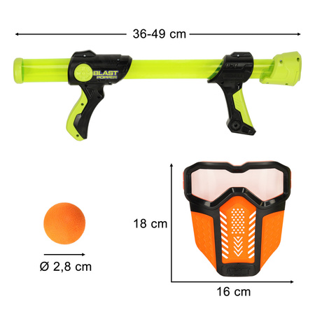 Pistolet na kulki piankowe zestaw +  maska ochronna 2 szt.