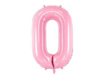 Balon foliowy Cyfra 0, 86cm, różowy