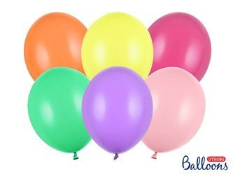 Balony lateksowe Strong, Kolorowe, Pastel Mix, 30 cm, 50 szt.