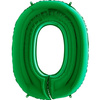 Balon foliowy Cyfra 0 Zielona - 102 cm Grabo