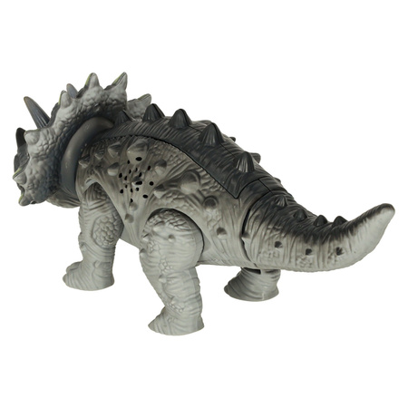 Dinozaur Triceratops zabawka interaktywna na baterie chodzi świeci ryczy