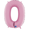 Balon Foliowy Cyfra 0 Różowa Pastel Pink, 66 cm Grabo