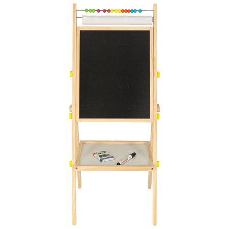 Tablica magnetyczna kredowa dwustronna drewniana literki kreda 38x37x90cm