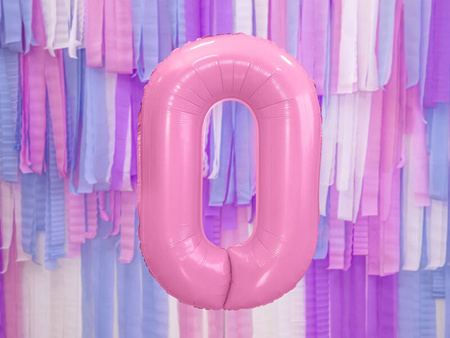 Balon foliowy Cyfra 0, 86cm, różowy