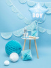 Balon foliowy "It's a boy" na baby shower gwiazda niebieska 48cm