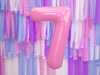 Balon foliowy Cyfra 7, 86cm, różowy