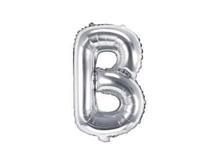 Balon foliowy Litera B, 35cm, Srebrna
