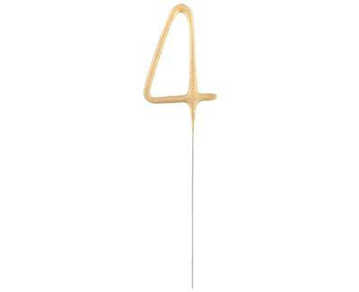 Zimne ognie złota cyfra 4,  17cm